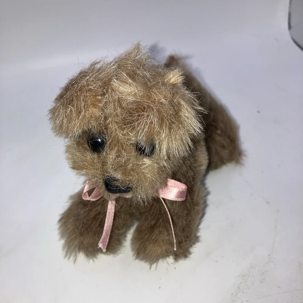 Vintage Hamilton Collection Brown Puppy With Pink‎ Bows Plush Toy 6